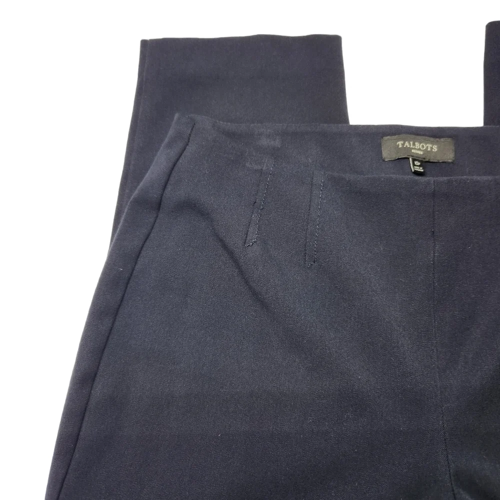 Talbots Pants Straight Leg High Waist Navy Blue, Size 10 Petite - Picture 4 of 14